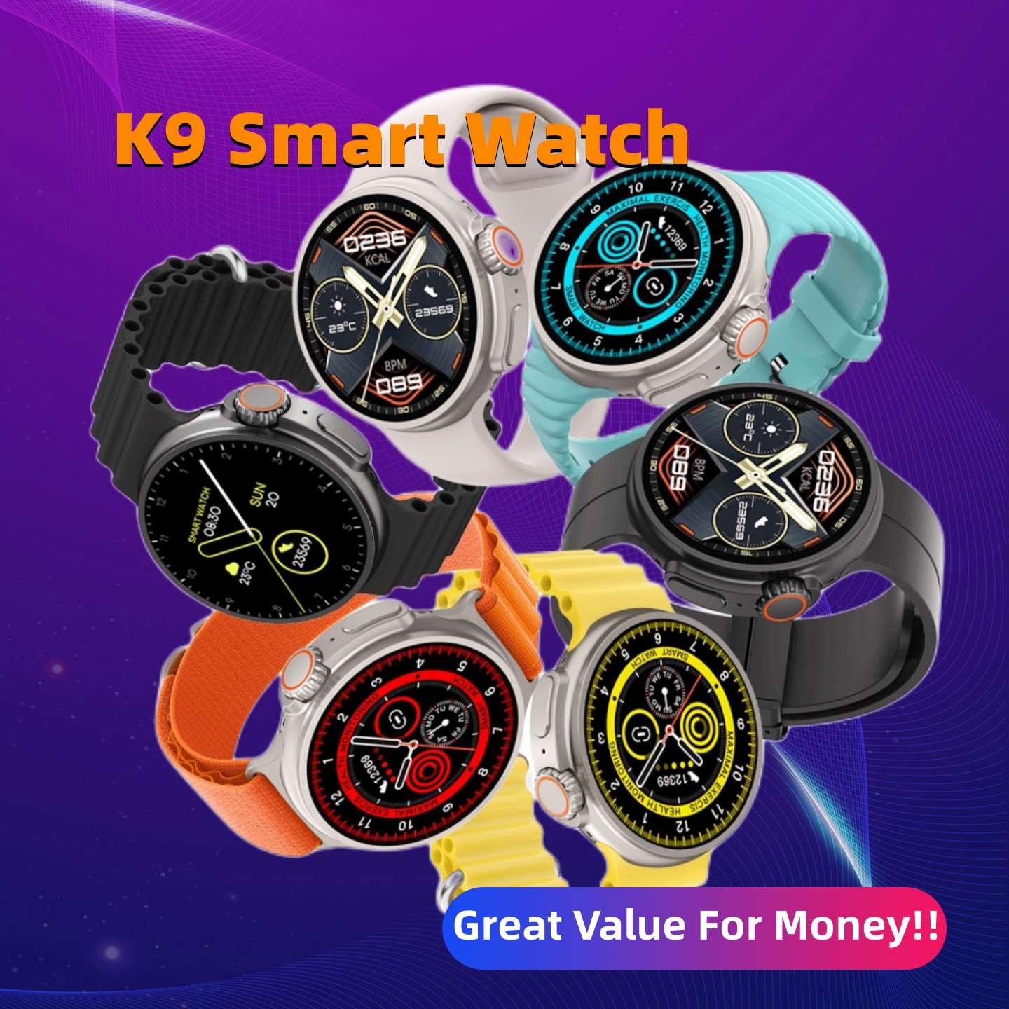New K9 Smart Watch 1.39 Round Screen Encoder True Screw Clip Wireless Charging NFC Offline And Payment Function - Birdie Watches